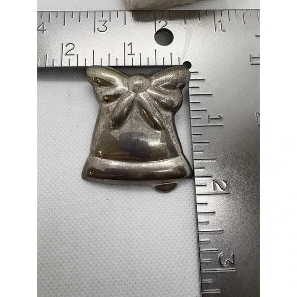 Vintage Taxco Mexico Puffy Bell Sterling Silver Brooch Pin Pendant 18.9g Retro - Picture 8 of 9